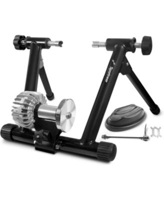 Fluid Bike Trainer Stand with Auto Resistance and Noise Reduction, Wheels for Road Bikes