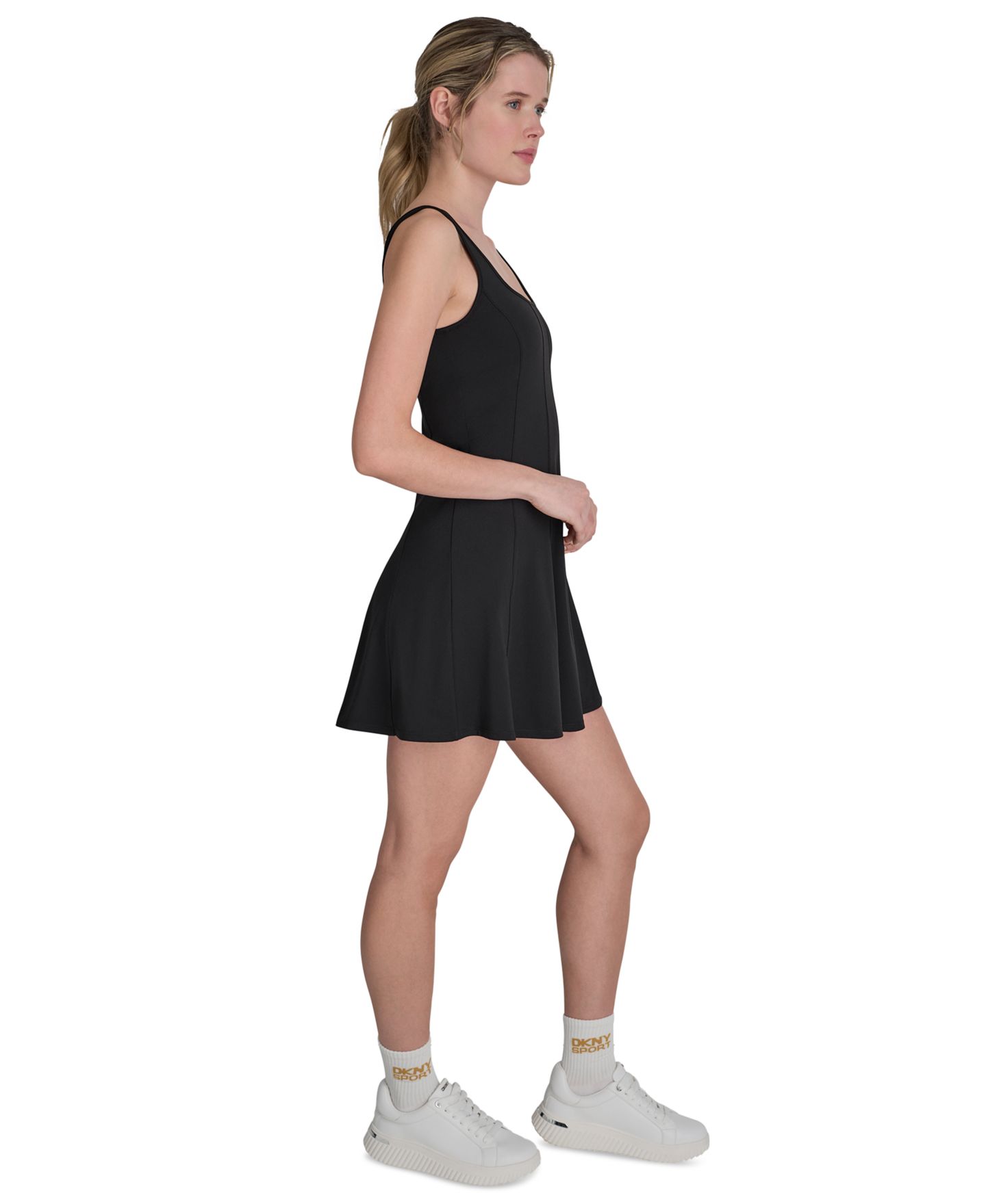 Женское платье DKNY Sport Balance Compression Skater, цвет: Чёрный — фото 2