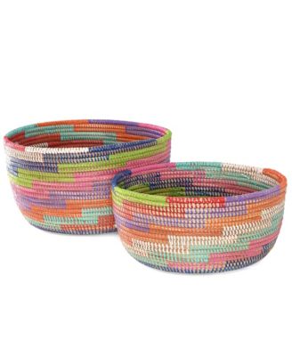 Colorful Stairwell Nesting Baskets, Set of 2