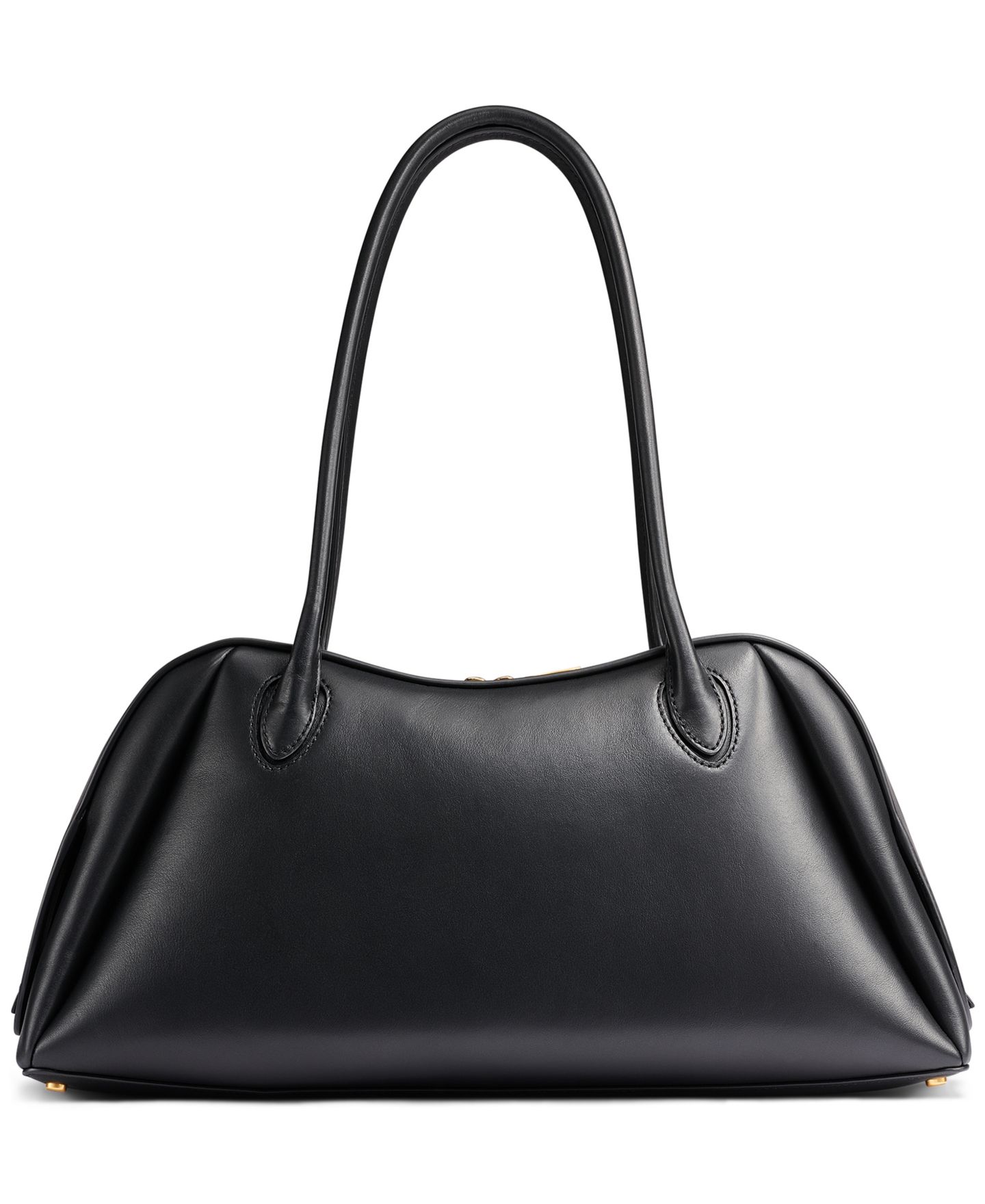 Женская сумка Donna Karan New York Terry Large Leather Shoulder Handbag, цвет: Чёрный / Золотой — фото 3