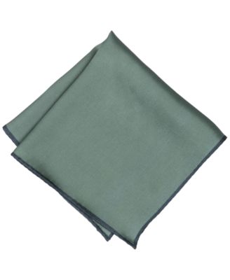 Men's Silk Solid Rolled Border Pocket Square
