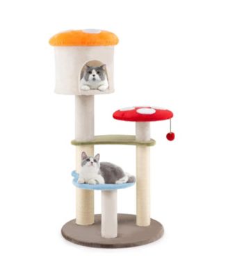 Cat Tree Mushroom Style with Sisal Posts and Top Condo