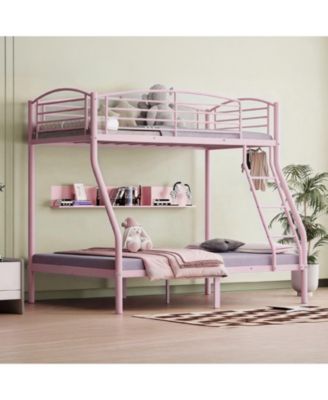 Bunk Bed, Metal Bunk Beds with Ladder and Guardrail,Heavy Duty Space Saving Design,Smooth Rounded Edges,Ideal for Dorms and Small Rooms