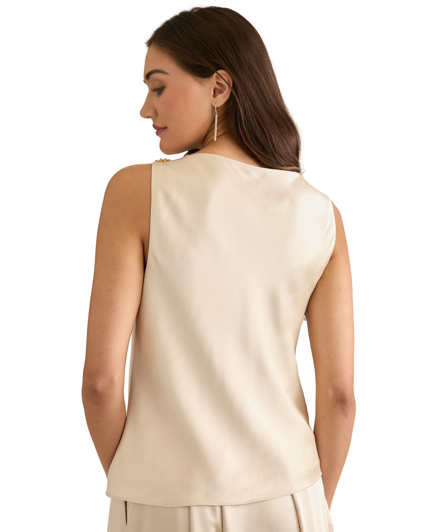 Женский топ Muse Asymmetric Neck, цвет: Кремовый — фото 4
