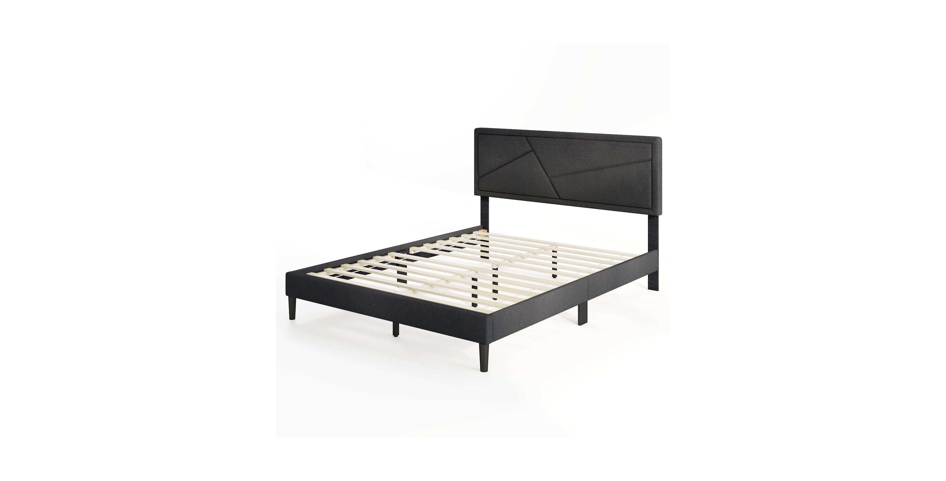 Slickblue Platform Bed Frame with High Upholstered Headboard