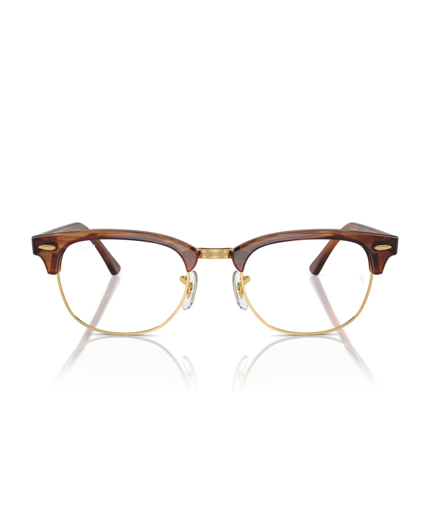Очки Ray-Ban Square Unisex Clubmaster Optics Eyeglasses, RB5154, цвет: Полосатый коричневый — фото 2