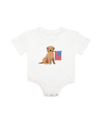 Sweet Wink Baby Boys Patriotic Pup Patch Short Sleeve Romper - White 27$