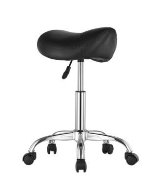 Ergonomic Saddle Stool with Wheels, 450 lbs Capacity Height Adjustable PU Leather Swivel Chair for Salon Spa Massage Clinic