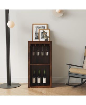 Modular Wine Bar Cabinet with Hutch and Storage