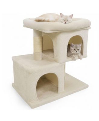 Cat Tree 24 inch Space-Saving with Perch and 2 Condos