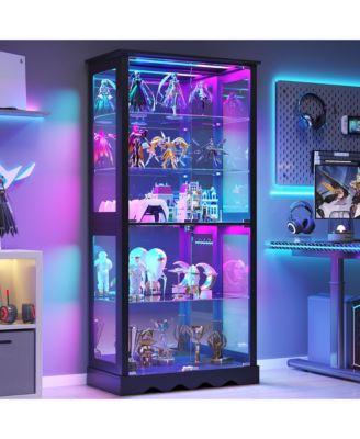 71" Tall Curio Cabinet with RGB Lights for Collectibles