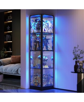 Corner Display Cabinet with Glass Doors