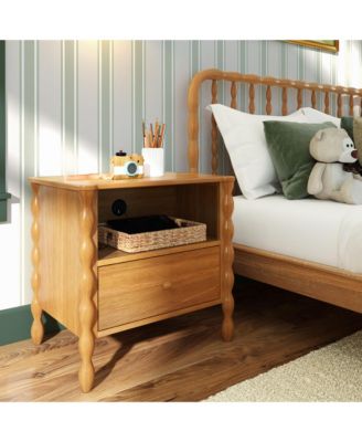 Jenny Lind Cubby Nightstand with 1 Drawer and Electrical Outlet
