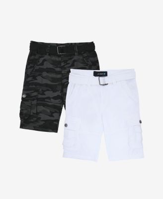 Boy's 2 Pack Combo Belted Twill Cargo Shorts