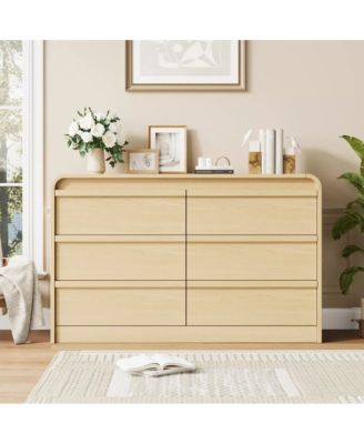 Arched 6 Drawer Dresser, Modern Wood Storage Chest with Curved Design