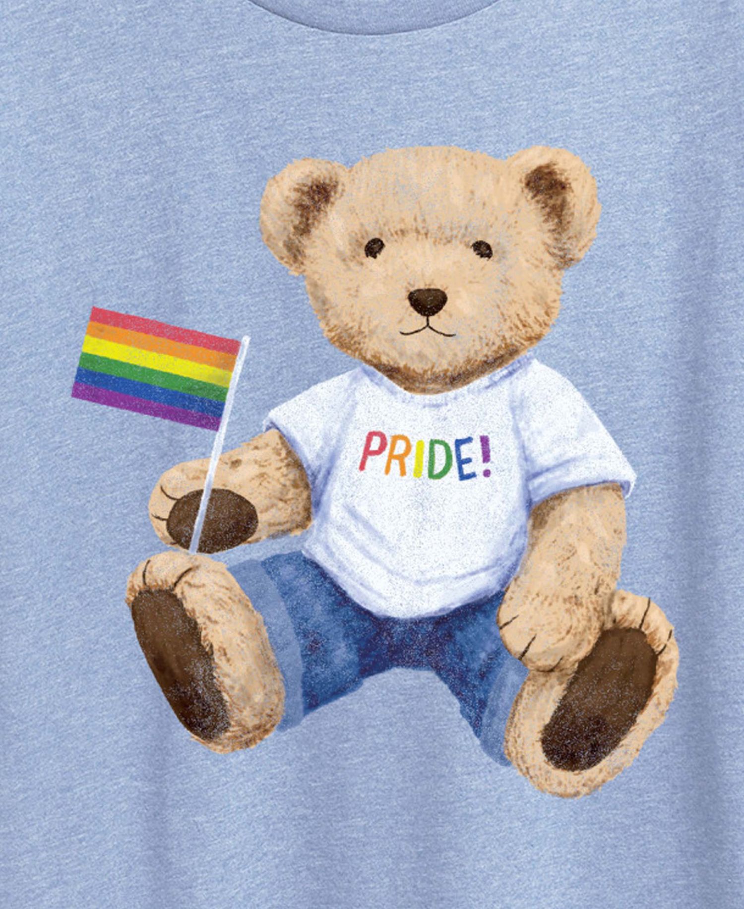 Plus Size Instant Message Pride Teddy Bear Short-Sleeve Graphic T-Shirt