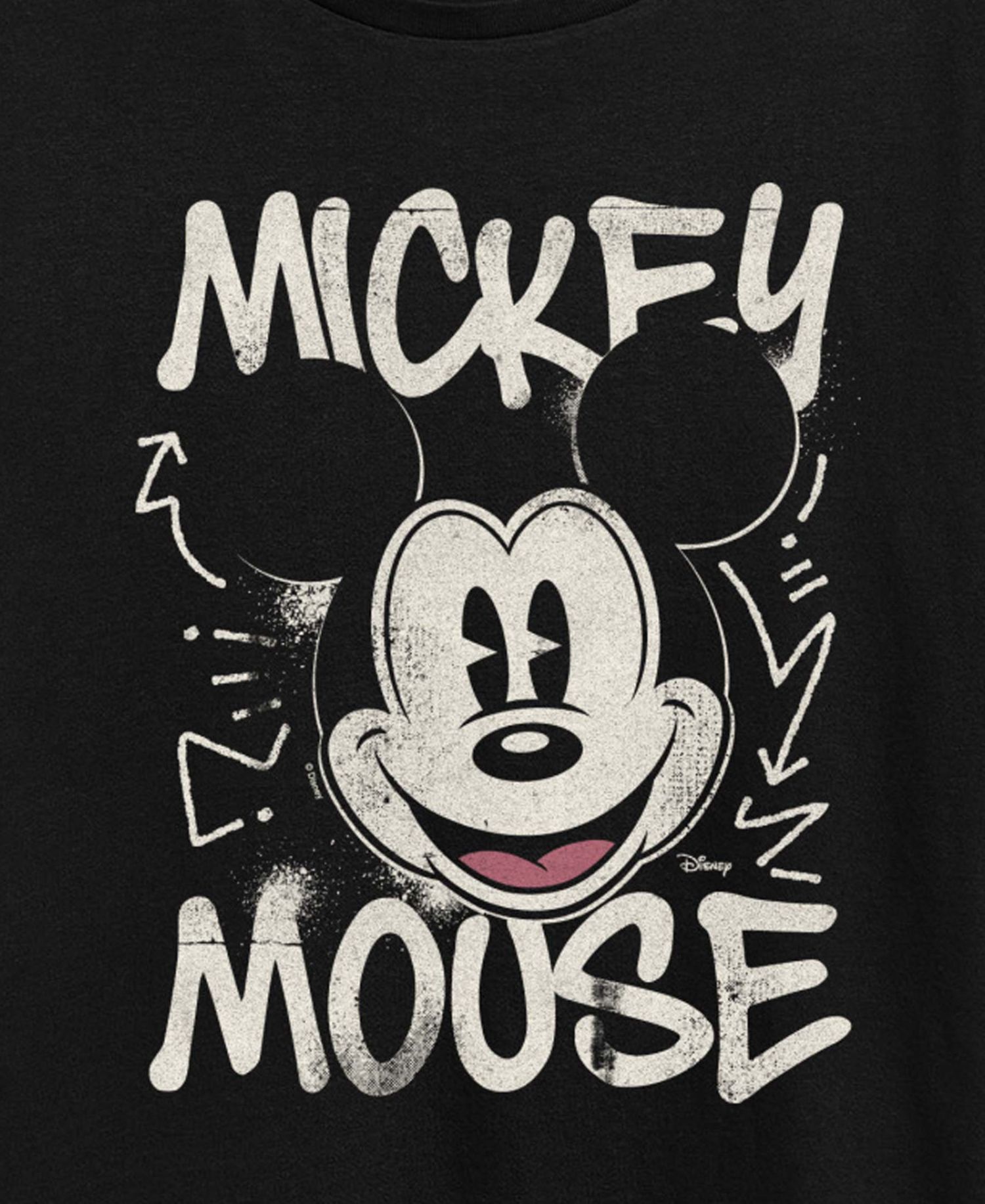 Plus Size Disney Mickey Mouse Graffiti Vintage Faded Short-Sleeve Graphic T-Shirt