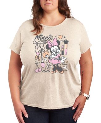 Plus Size Disney Minnie Girly Grid Short-Sleeve Graphic T-Shirt