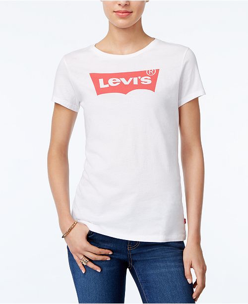 Levi's Cotton Batwing Logo Graphic T-Shirt - Tops - Women - Macy's