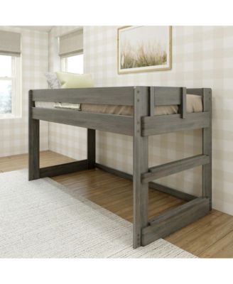 Max and Lily Farmhouse Twin Low Loft Bed, White Wash