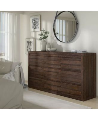 9 Drawer Modern Wooden Dresser with Handleless Design, Wide Storage Chest for Bedroom Living Room Entryway
