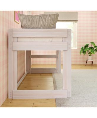 Max and Lily Farmhouse Twin Low Loft Bed, White Wash