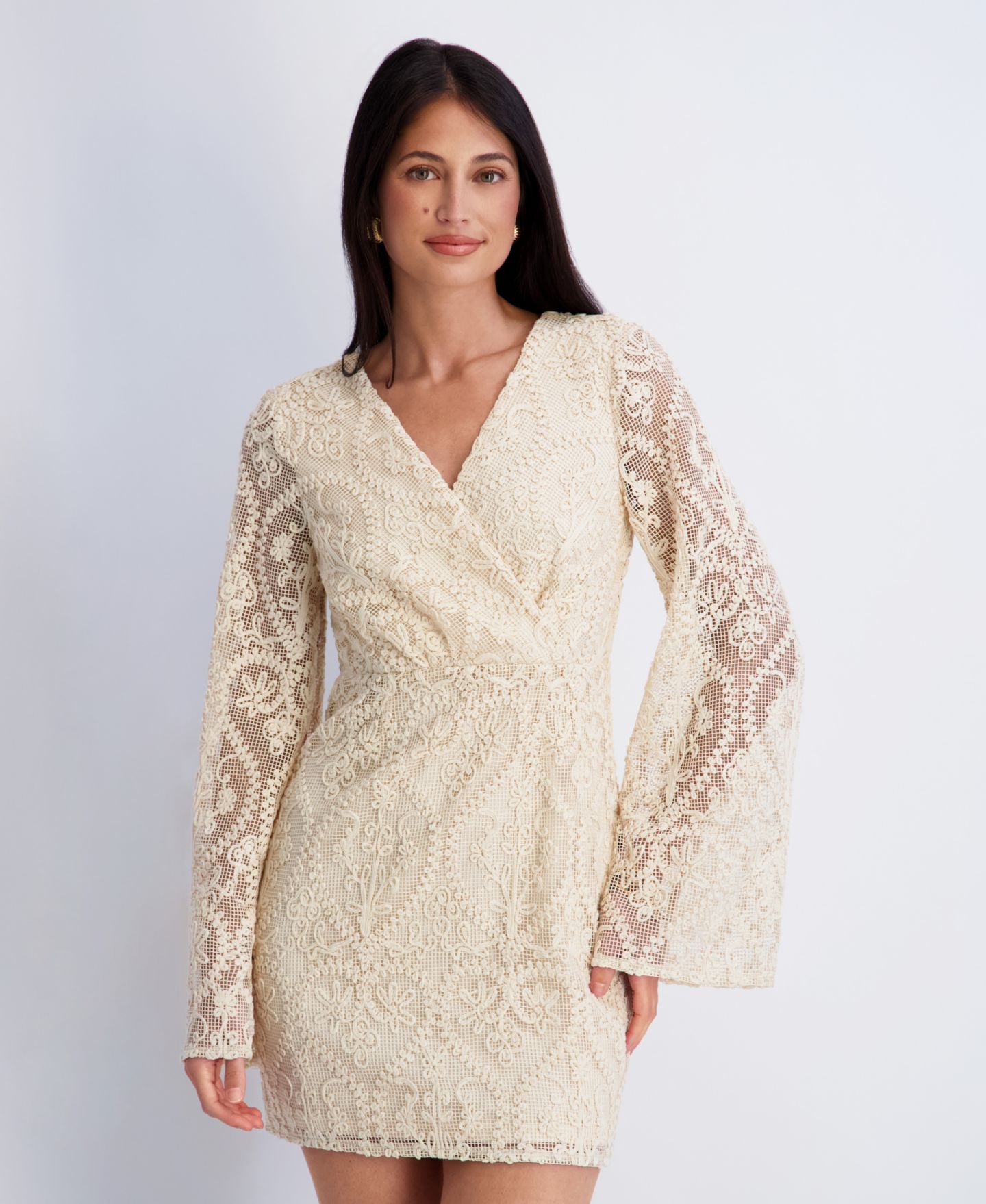 Женское платье Siena V-Neck Open Back Crochet Lace, цвет: Натуральный — фото 4