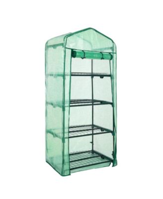 4-Tier Greenhouse with PE/PVC Base for Indoor and Outdoor Gardening.