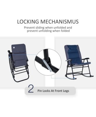 3PC Folding Outdoor Furniture Set, Rocking Chairs, Table,