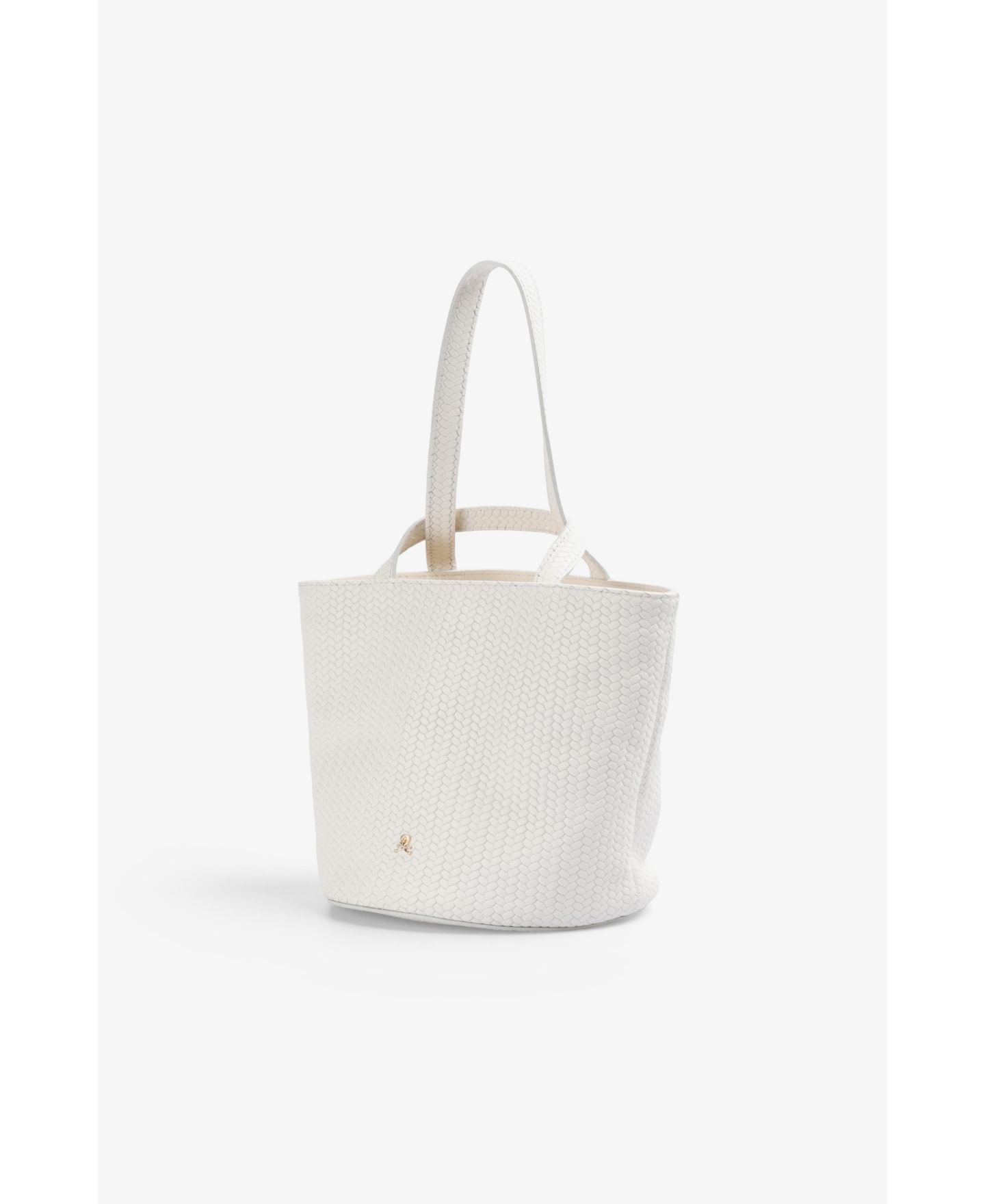 Женская сумка Scalpers Mini Cube Woven Leather, цвет: Белый — фото 4