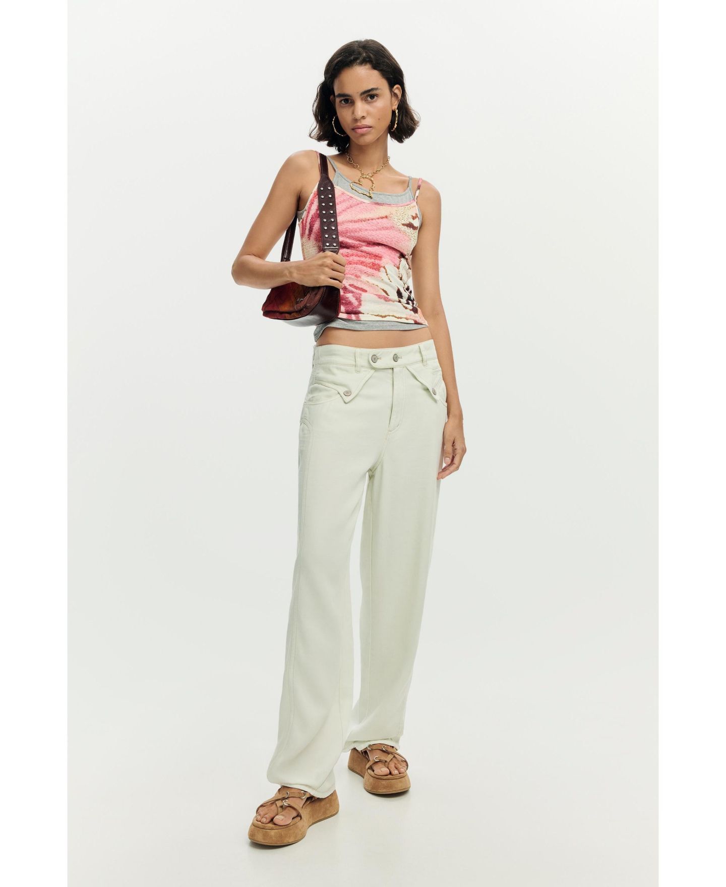 Женский топ Desigual 2-in-1 Strappy, цвет: Разноцветный — фото 2