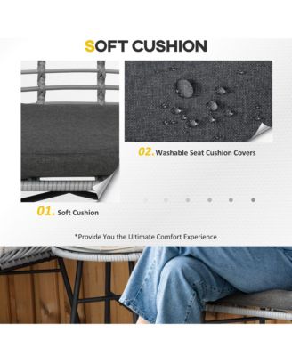 3 Piece Patio Set, PE Rat Table and Chairs,