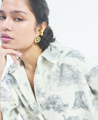 Women's Oversized High-Low Shirt in Animal print