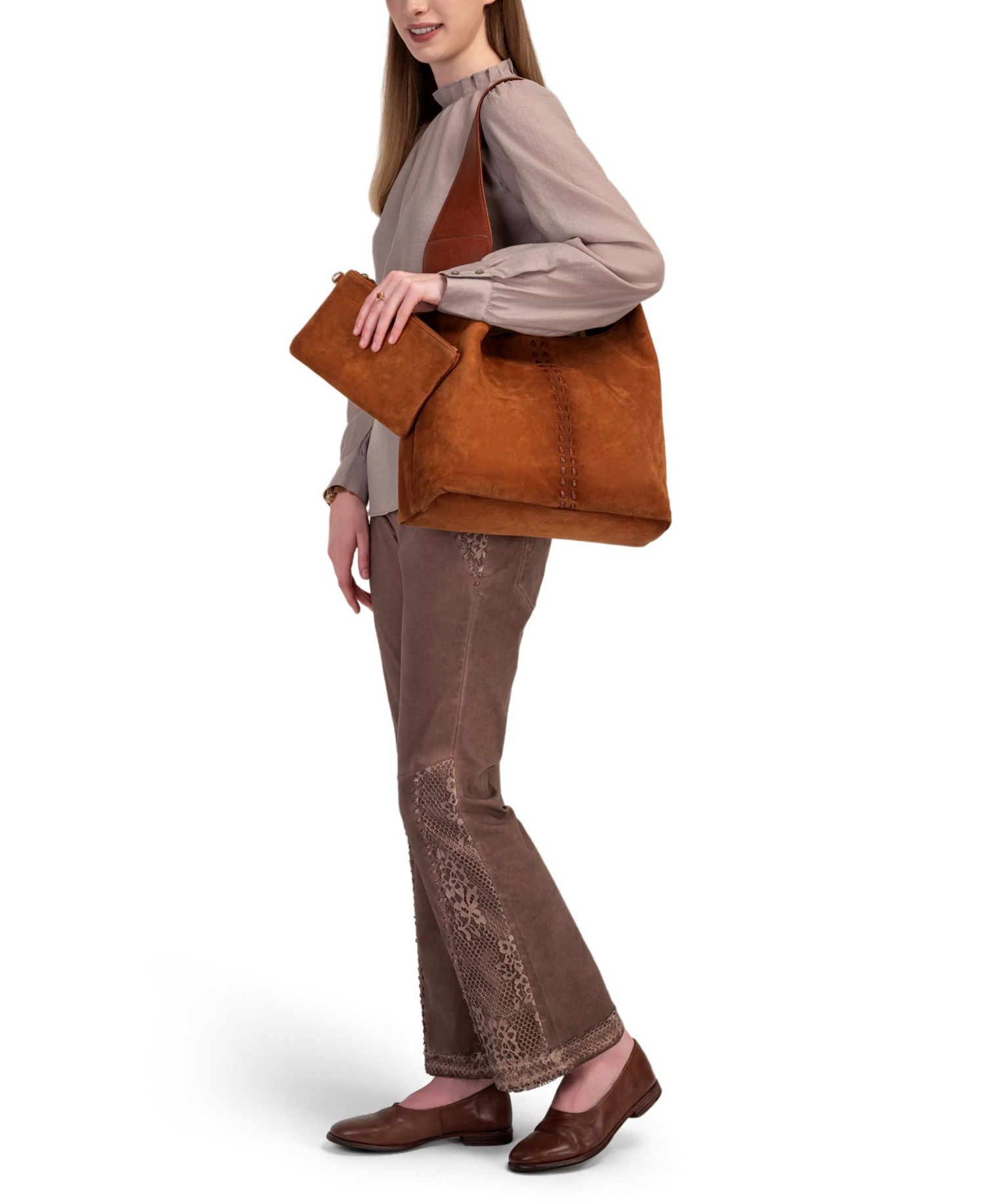 Hydrangea Medium Vintage Ombre Hobo Handbag