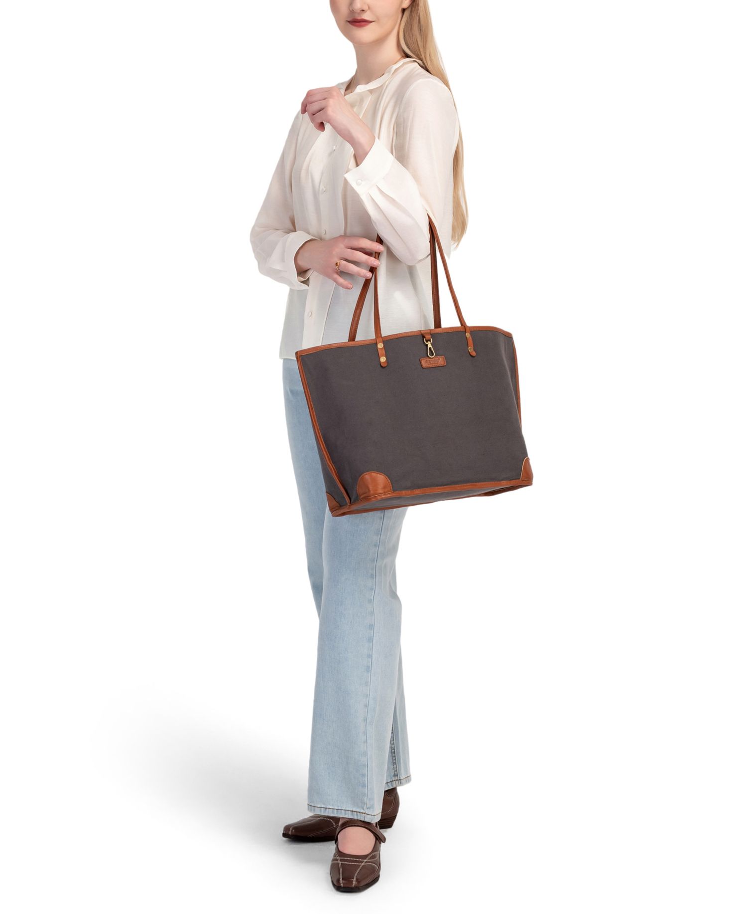 Camellia Large Reversible Leather Tote Handbag