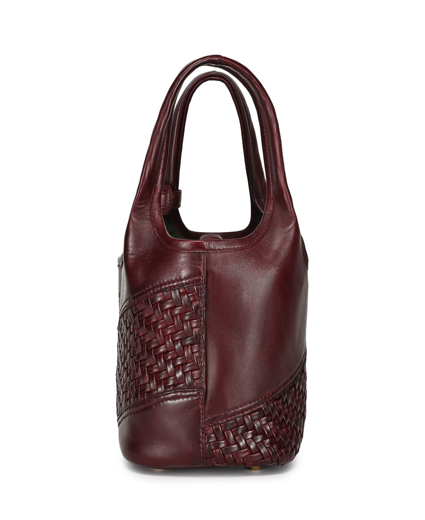 Женская сумка OLD TREND Lily Small Handwoven Tote Handbag, цвет: Бордовый красный — фото 6