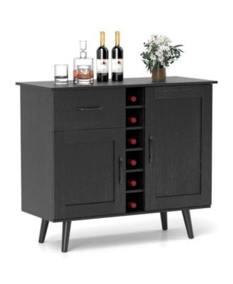 Wine Buffet Cabinet with Built In 6 Bottle Rack for Dining Room