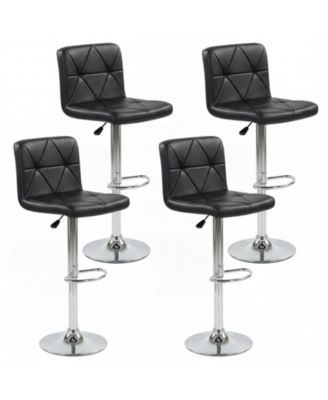 Bar Stools Set of 4 Adjustable Swivel Barstools w/Back and Footrest for Kitchen