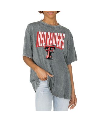 Women's Gray Texas Tech Red Raiders Solid Defense Oversized T-Shirt