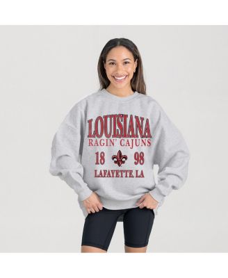 Women's Ash Louisiana Ragin' Cajuns Premium Fleece Pullover Sweatshirt
