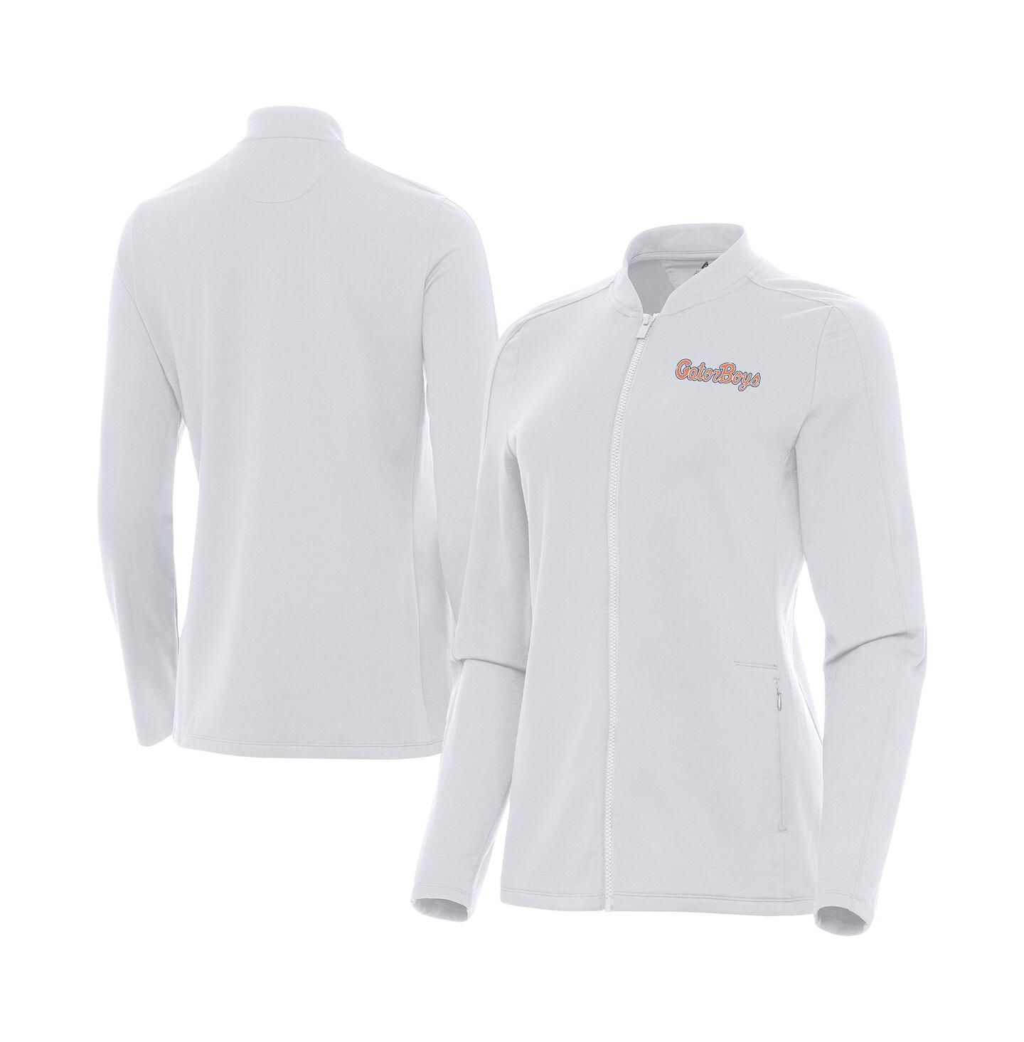 Женская куртка Antigua White Florida Gators GatorBoys Continual Full-Zip — фото 1