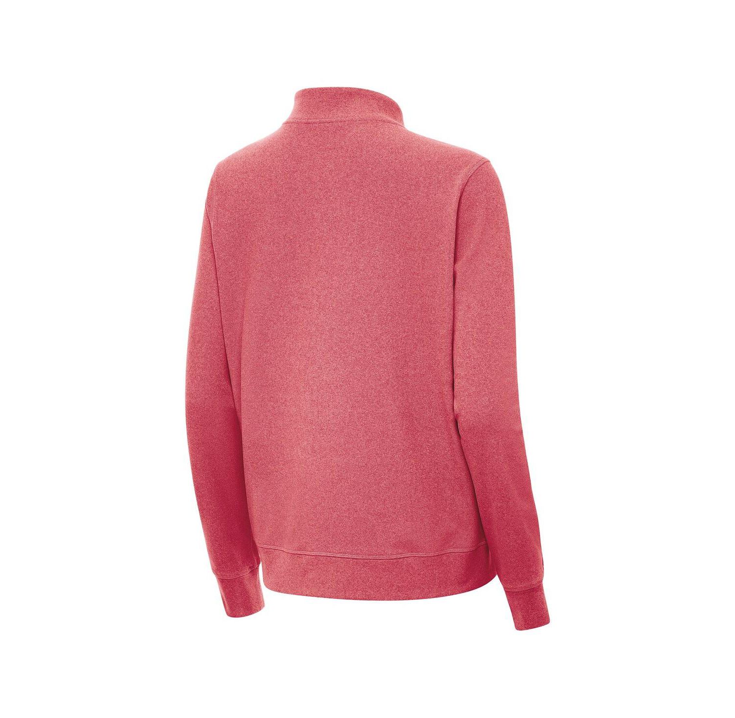 Women's Heather Red Boston Red Sox Crush Stars and Stripes Team Logo Quarter-Zip Pullover Top