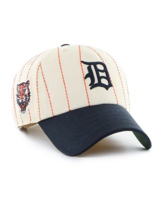 x Rawlings Men's Natural/Navy Detroit Tigers Pinstripe Clean Up Adjustable Hat