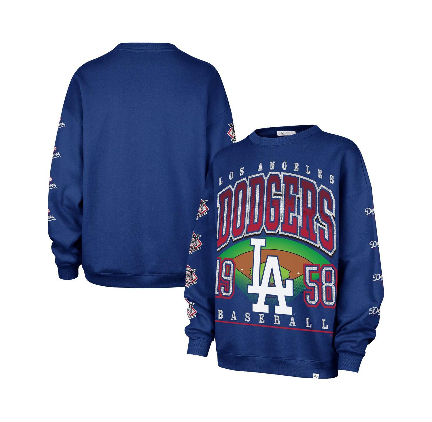 Women's Royal Los Angeles Dodgers Trendy Team Go Big Oversized Sweatshirt