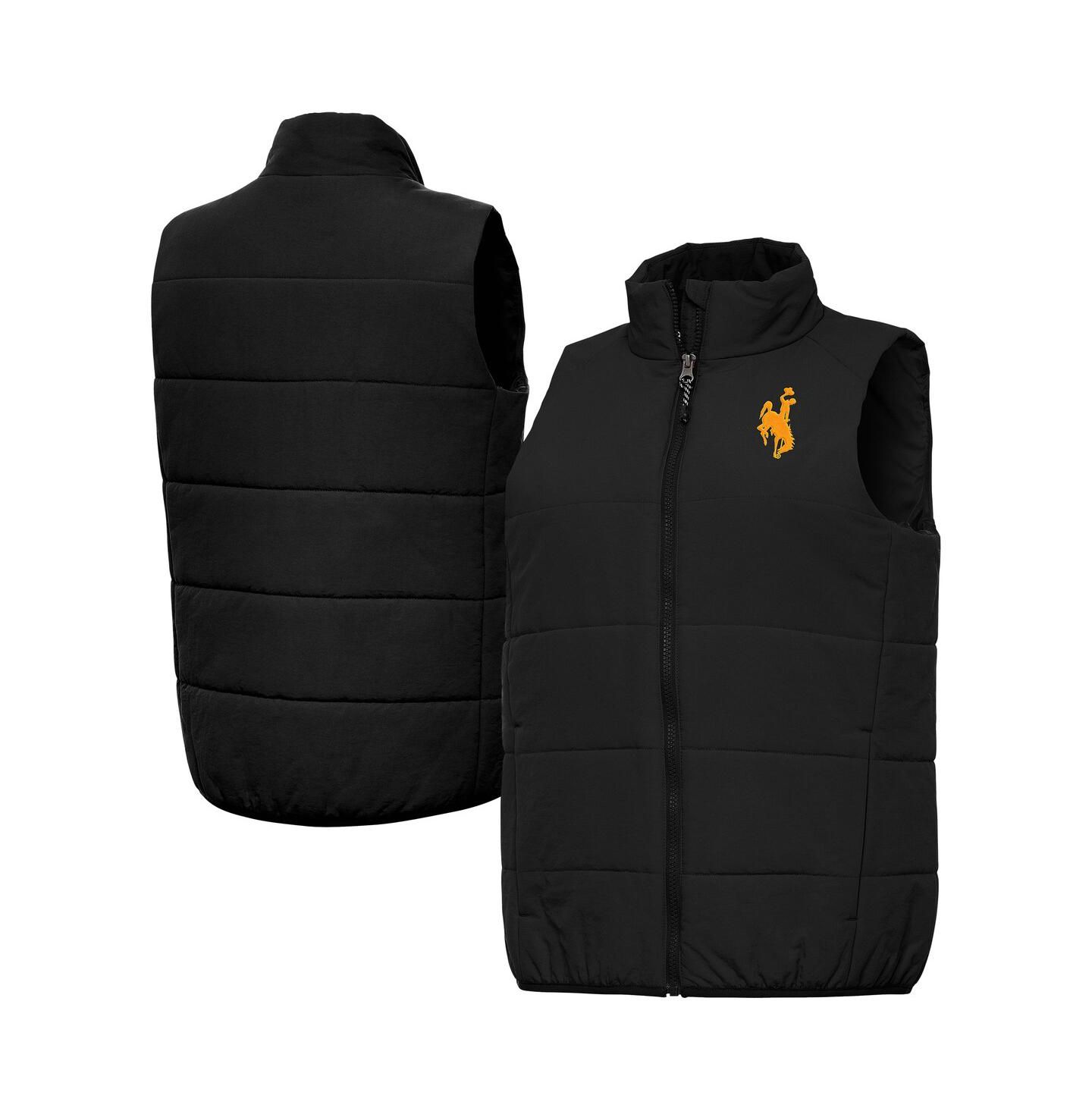 Женский жилет Antigua Black Wyoming Cowboys Experience Full-Zip Puffer Vest — фото 1