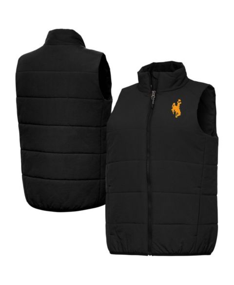 Женские жилеты Antigua Women's Black Wyoming Cowboys Experience Full-Zip Puffer Vest