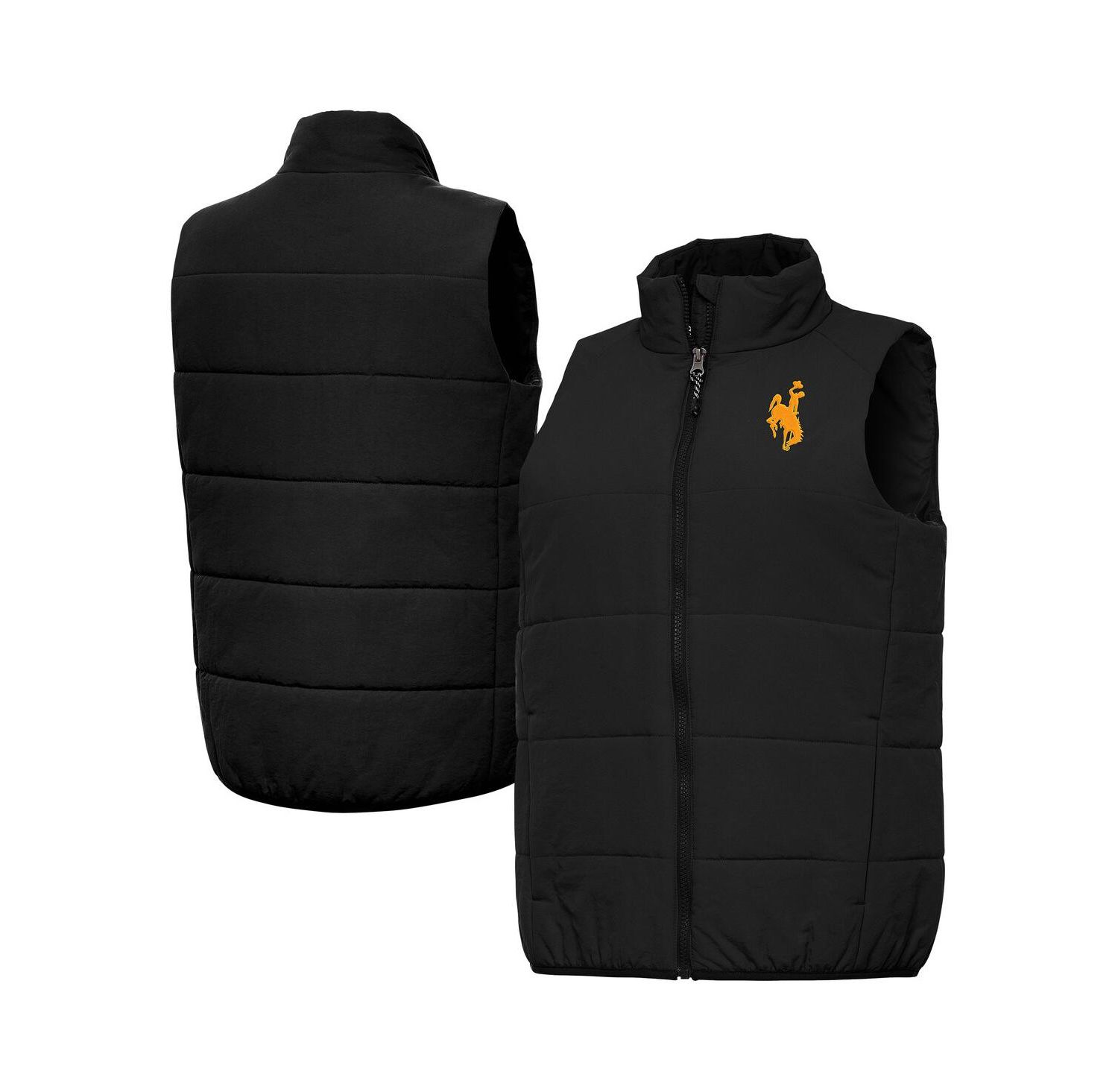 Women's Black Wyoming Cowboys Experience Full-Zip Puffer Vest