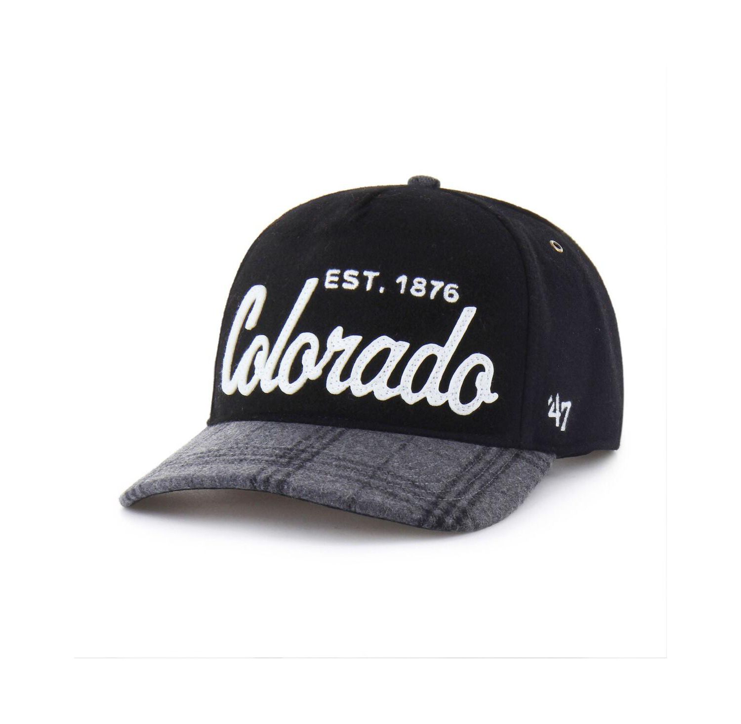 Men's and Women's Black Colorado Buffaloes Windowpane Plaid Collection Hitch Adjustable Hat