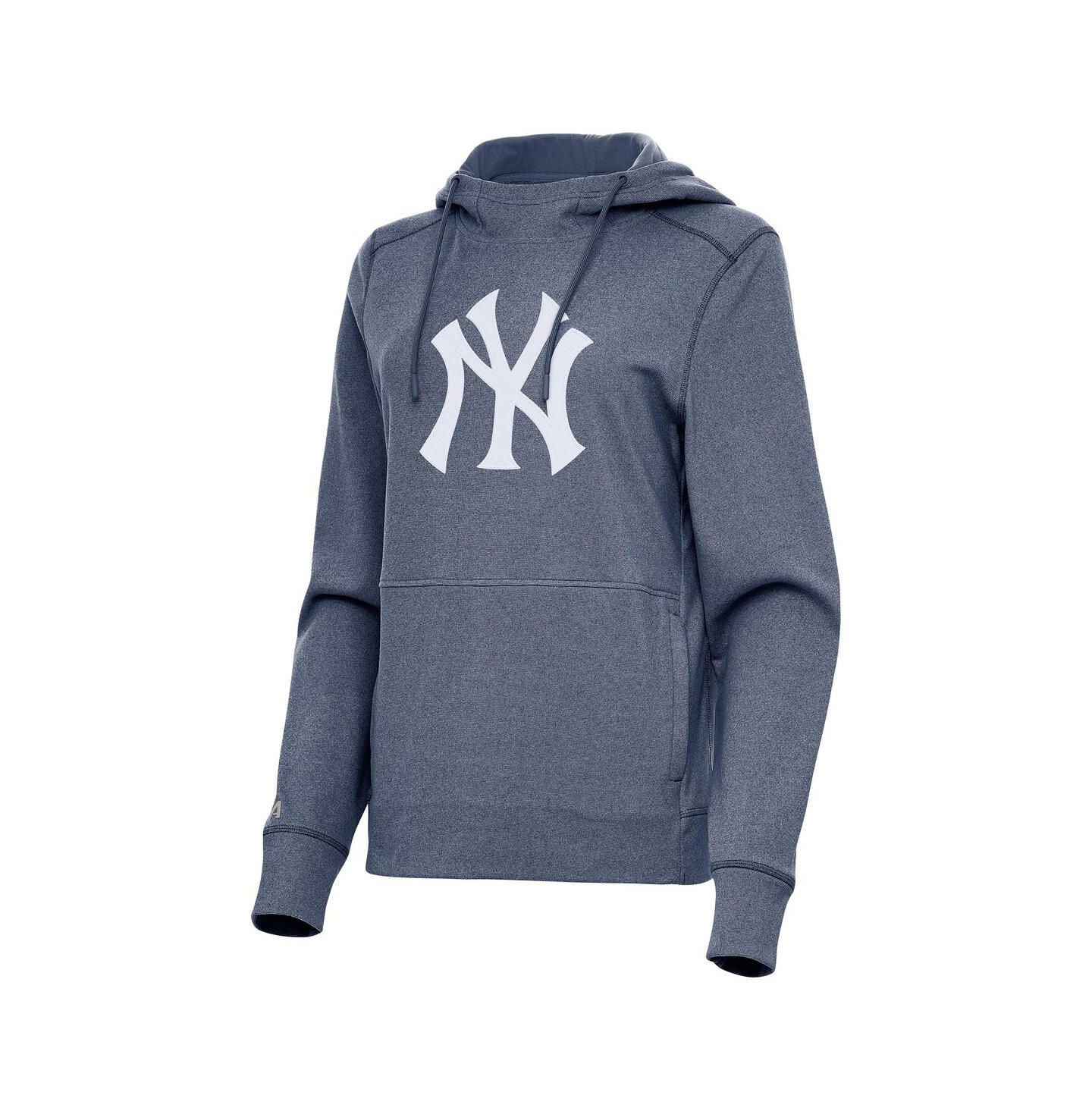 Женское худи Antigua Heather Navy New York Yankees Justice Pullover — фото 1