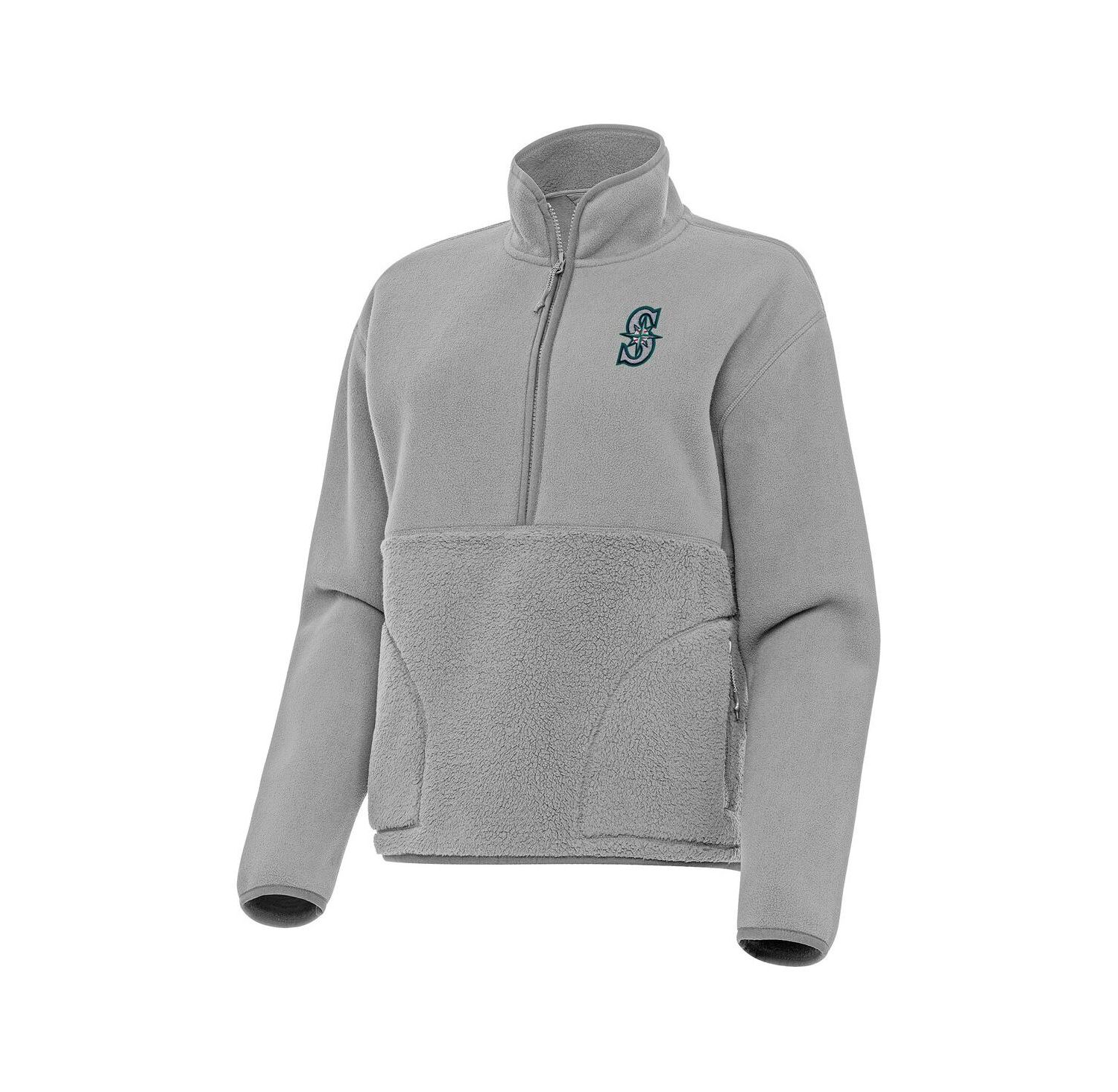 Women's Gray Seattle Mariners Figure Half-Zip Sweatshirt